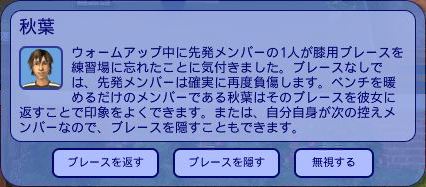 「ブレースを返す」と「ブレースを隠す」